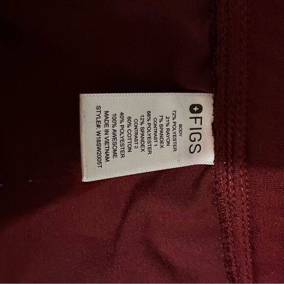 Figs Maroon Zamora Burgundy Joggers sz XL - Picture 8 of 8